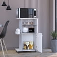 thumbnail image 3 of White Clip Kitchen Cart | Stationary Island in Dining Room | Medium - Sized and Easy to Move, 3 of 3