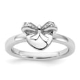 thumbnail image 6 of Auriga Fine Jewelry 925 Sterling Silver Heart with Bow Diamond Ring Size 9for Women, 6 of 6