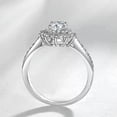 thumbnail image 2 of 11mm Flower Jewelry 925 Silver CZ Solitaire Band Women's Wedding Ring Size 4-9, 2 of 4
