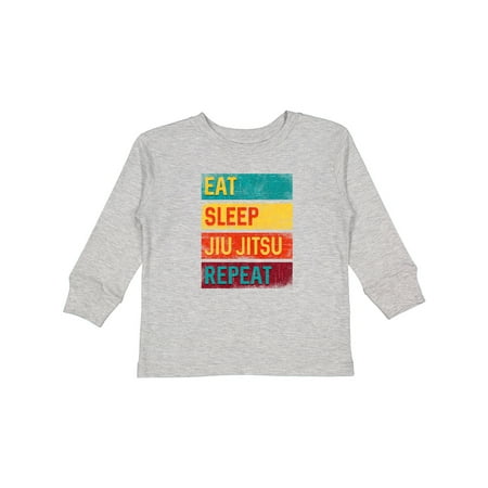 

Inktastic Eat Sleep Jiu Jitsu Repeat Gift Toddler Boy or Toddler Girl Long Sleeve T-Shirt