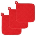 thumbnail image 3 of 'LEAQU 3Pcs Heat Resistant Cotton Kitchen Pot Holders 7"x7" Hot Pot Holder Set Terry Cloth Padded Potholders for Kitchens Washable Potholders for Cooking and Baking, 3 of 9