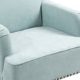 thumbnail image 6 of QZYeYun Modern Accent Chair with Retro Wooden Legs & Nailhead Trim Small Fabric Club Chair Comfy Upholstered Armchair Lounge Chair for Bedroom Living Room Single Sofa, Sage, 6 of 10