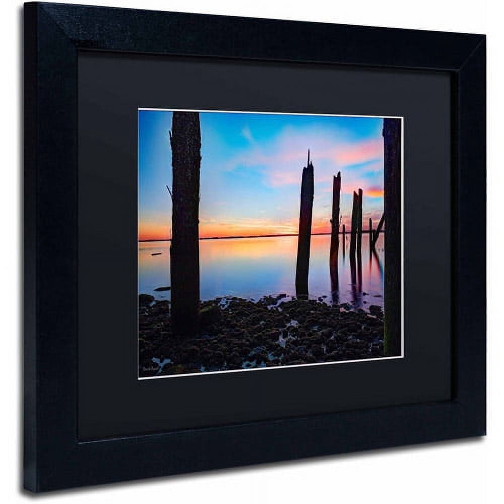 Trademark Fine Art "Jamaica Bay Sunset - NYC I" Canvas Art by David Ayash, Black Matte, Black Frame