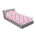 thumbnail image 2 of Ambesonne Lips Fitted Sheet & Pillow Sham Set, Pink and Red Romantic Kisses, Twin, Multicolor, 2 of 2