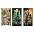 thumbnail image 2 of Designart "Mid Century Innovations Green and Orange II" Modern Midcentury Framed Wall Art Set Of 3 - Green Midcentury Frame Canvas Set For Living Room Decor, 2 of 6