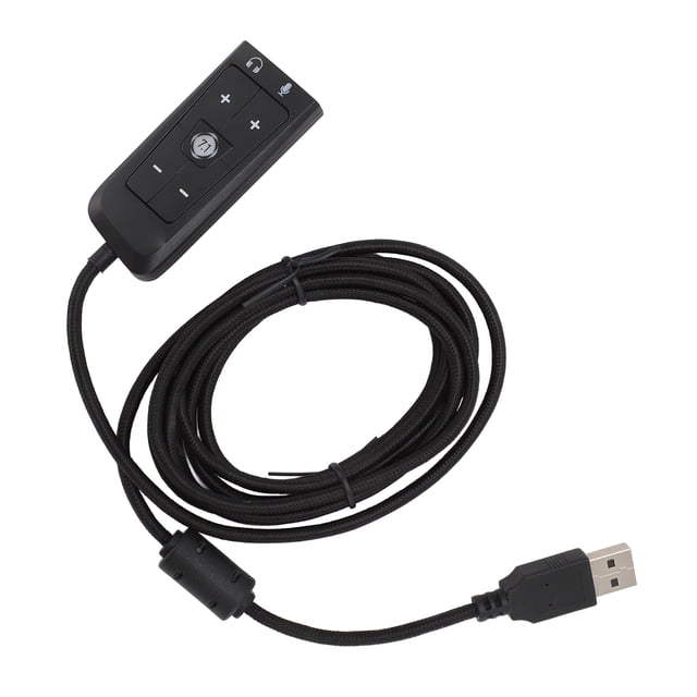 USB Audio Adapter, 2m Length USB To Audio Jack Sound Card Adapter Plug and Play LED Indicator for for