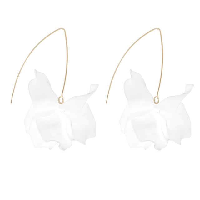 Pendientes de resina con borlas de pétalos de rosa bohemia - Pendientes de pétalos en capas - Pendientes de borlas de flores exageradas con personalidad