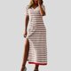 thumbnail image 1 of WILLBEST Vestidos Floreados para Mujer, Vestido de Verano Informal de Moda para Mujer, Vestido Largo de Manga Corta, Vestido Estilo Camiseta A Rayas, Vestido Largo con Bloques de Color Mediana​​, 1 of 3