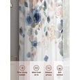 thumbnail image 6 of Navy Blue Flowers Sheer Curtains 72 Inch Length 2 Panels Set Window Treatments, Spring Floral Elegant Pastoral Watercolor Rod Pocket Semi Curtains for Living Room/Bedroom/Kitchen Décor, 104"W x 72"L, 6 of 7