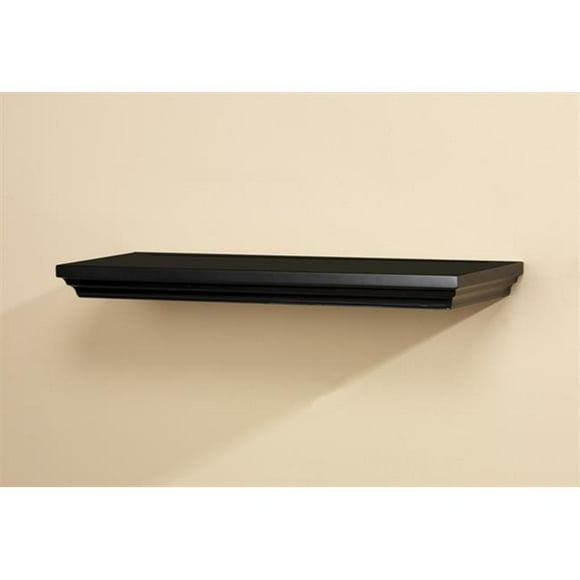Amore Designs VIL824BK Wood Shelving Villages Black Straight Shelf&#44; 24 in.