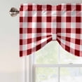 thumbnail image 5 of Tie Up Valances for Windows, Red Farmhouse Adjustable Valance Curtains Window Treatment for Living Room/Bedroom, Gradient Buffalo Plaid Lattice Grid Rod Pocket Kitchen Curtains & Drapes 42x12 Inch, 5 of 9