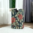 thumbnail image 6 of Yayeee Freestanding Laundry Hamper with Handle Collapsible Large Storage Basket for Clothes, Retro Christmas Poinsettia, 6 of 7