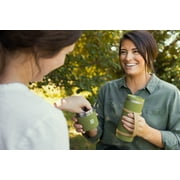 Swiss Tech 20 oz Insulated Water Bottle, Stainless Steel, 360 Sip Lid with Hidden Storage, Soft Touch Green