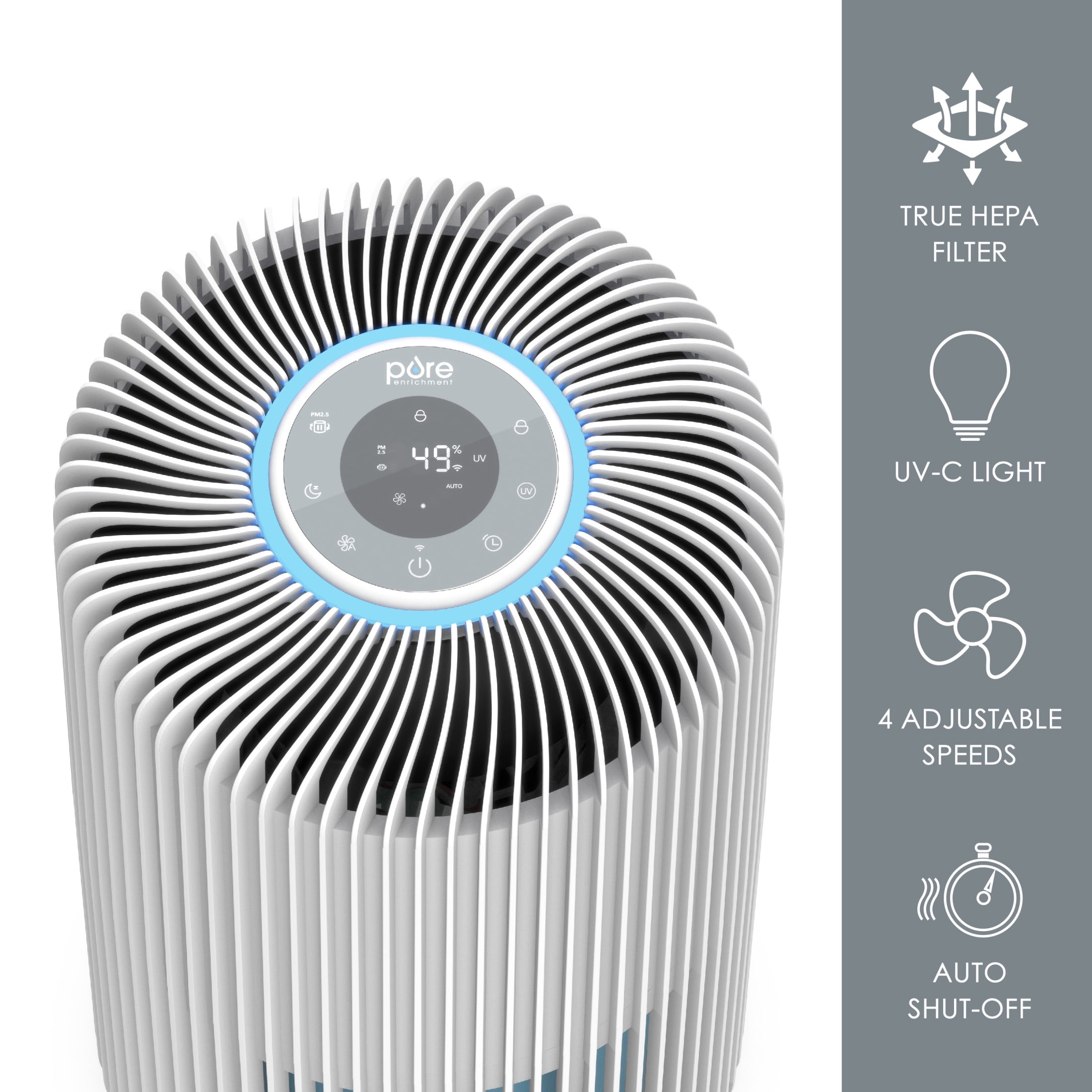 Pure Enrichment Smart 5-in-1 True HEPA Air Purifier with UV-C Light and App Control