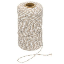 Uxcell 2mm x 109 Yard Cotton Butcher Bakers Twine for Gift Wrapping Arts Crafts Gardening, Khaki White