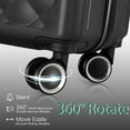 thumbnail image 4 of Luggage 3 Piece Sets with Spinner Wheels, ABS Hardside Durable Suitcase Carry On, TSA Lock (20/24/28 inch),Black, 4 of 8