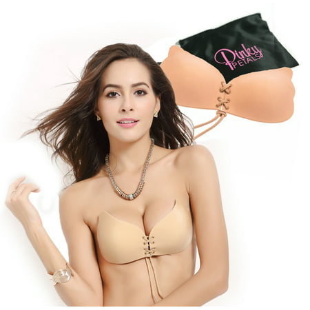 Pinky Petals Drawstring Adhesive Bra Womens Invisible Reusable Strapless Backless Cleavage