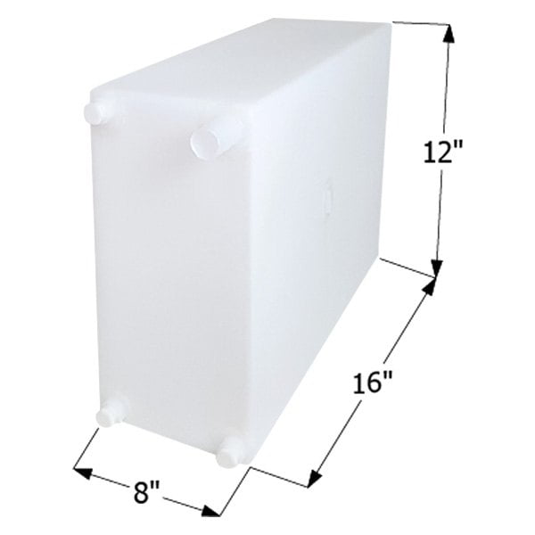 ICON 12474 Fresh Water Tank with 3/8 FTP and 1-1/4 Filter WT2474-6 Gallon 16 x 8 x 12