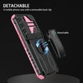 thumbnail image 6 of Compatible with Samsung Galaxy A32 5G Back Case, 360 Rotating Removable Belt Clip & Hidden Kickstand & Hard PC + Soft TPU & Anti-fall & Shock Absorption Phone Case for Galaxy A32 5G, Pink, 6 of 12