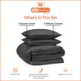 thumbnail image 3 of SGI Bedding 3 Piece Cotton Duvet Cover Dark Gray Solid 600 Thread Count Full, 3 of 7