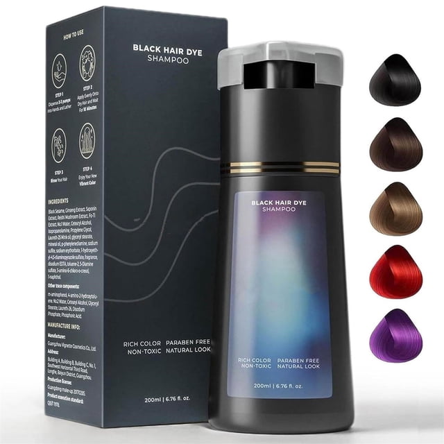 LPSSTORE Shampooing Coloré pour Cheveux Shampooing Coloré Rapide Shampooing Coloré pour Couvrir les Cheveux Adapté pour Femmes et Hommes 200ml