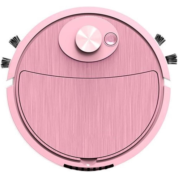 Mini Robot Vacuum Cleaner, 3 in 1 Rechargeable Sweeping & Mopping Machine, Low Noise Automatic for Pet Hair & Desk(Pink)