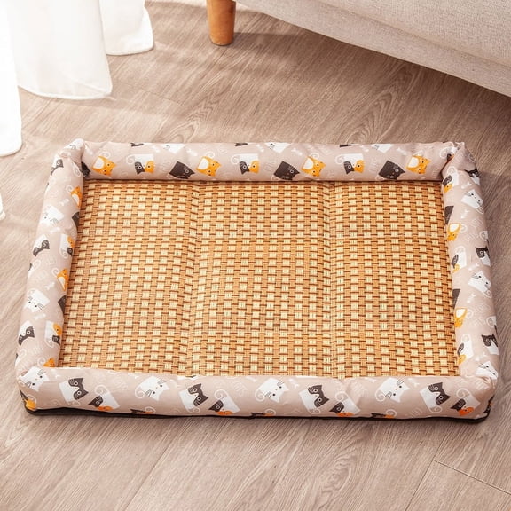 Comfortable Summer Small Cat Cooling Mat Moistureproof Medium Dog Sleeping Bed Cushion Rattan Mat Pet Puppy Accessories