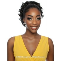 Mane Concept Brown Sugar Human Hair Mix Wrap&Tie Ponytail - BSWNT14 SOFT BOUNCY CURL 10" (1B)