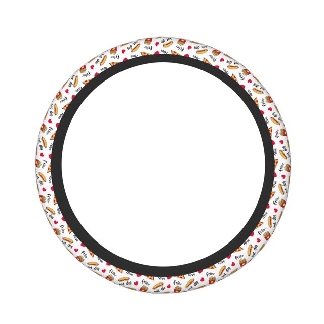 Balery Fast Food Fundas elásticas antideslizantes para volante, funda protectora universal para hombre y mujer, 15 pulgadas, accesorios para coche.