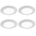 thumbnail image 1 of Four Bros 6 inch Recessed Ceiling Shower Trim with Frosted Albalite Lens Light Cover (White), 4 Pack, 1 of 6
