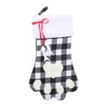 thumbnail image 1 of Calcetines navideños para perros en cuadros blanco y negro - Bolsa de regalo con forma de árbol de Navidad, decoración festiva para mascotas, 1 of 6