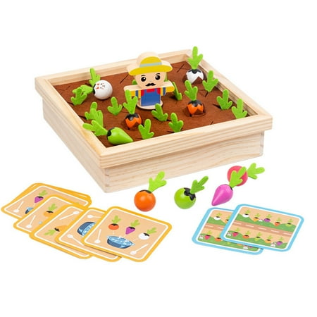 

Teaching Aids with Smooth Surface Pulling Carrot Wooden Toy for Learning Skills Shape Matching Size Cognition Toys