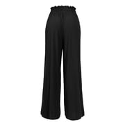 Made by Olivia Women's Ribbon Tie Chiffon Loose Pleated Wide Leg Palazzo Pants