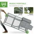 thumbnail image 5 of PawHut 96.5" Chicken Tractor, Large Wooden Chicken Coop, Gray, 5 of 9