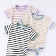thumbnail image 6 of Baby Onesies Boy Unisex Baby Boy Girl Striped Romper Waffle Short Sleeve Bubble Oversized Romper Bodysuit Summer Onesie Clothes, 6 of 6