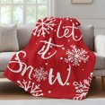 thumbnail image 4 of Christmas Red Throw Blanket, Flannel Fleece Blanket with Striped Design for Couch, Winter Snowflakes Merry Xmas New Year Soft Breathable All Season Plush Blankets for Loveseat Sofa Bed 60"x80", 4 of 9