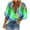 Green, variant on Ichuanyi Womens Tops, Fashion Women's Loose Tie-dye Print V-Neck Long Sleeve Buttons Shirt Blouse Tops