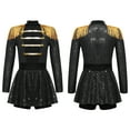 thumbnail image 6 of iiniim Kids Girls Long Sleeve Tassel Epaulet Shiny Sequins Dress Jumpsuit Stage Performance Black 10, 6 of 7