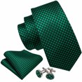 thumbnail image 6 of Barry.Wang Men's Ties Formal Stripe Necktie Set with Handkerchief Cufflink Silk Woven, 6 of 6