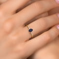 thumbnail image 4 of Gem Stone King 10K Yellow Gold Oval Blue Sapphire and White Lab Grown Diamond Engagement Ring for Women (0.60 Cttw, Oval 6X4MM, Gemstone September Birthstone, Available in Size 5, 6, 7, 8, 9), 4 of 6