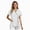 White, variant on Cdudpw Hanes Women's Scrubs Healthcare Top with Mandarin Collar, Moisture-Wicking Stretch Scrub Shirt(Pink,S)