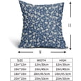 thumbnail image 5 of Blue Pillow Covers 18x18 Set of 2 Vintage Floral Rustic Old Style Cute Flower Print Decorative Outdoor Pillowcases Seasonal Farmhouse Throw Cushion Case Decor for Couch Sofa Bed, 5 of 6