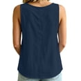 thumbnail image 6 of Sheghy Womens Tank Tops 100%Cotton Women's Solid-Color Sleeveless V-Neck Casual Cotton-Linen Top, 6 of 7