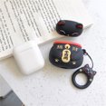 thumbnail image 3 of Funda para Airpods oso de fresa Diseño de gato de la suerte silicona negro, 3 of 5