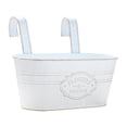 thumbnail image 2 of Balcony Railing Planter Pot Hanging Planter Bucket Vintage Style Planter Box for White, 2 of 8