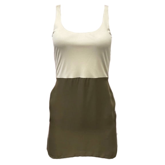 Olcay Gulsen Women's Mini Dress 1003, Small Off-White/Coffee