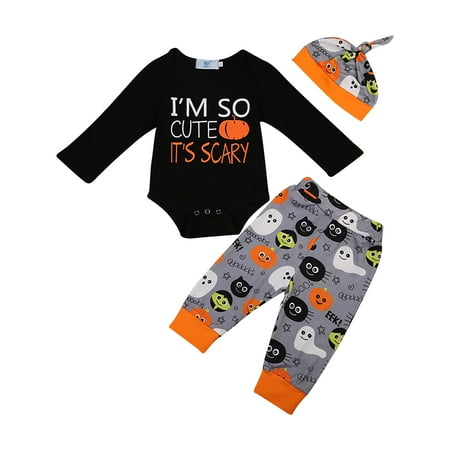 

TDuzdltu Children Halloween Printing Autumn And Winter Long Sleeve Letter Printing Three-piece Suit GIft on Clearance