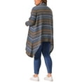 thumbnail image 3 of Agnes Orinda Women's Plus Size Cardigan Sweaters Lightweight Long Sleeve Open Front Knit Stripe Cardigans 3X Blue, 3 of 6