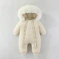 thumbnail image 3 of UAMVSH Baby Clothes Infant Boys Girls Zip Up Snowsuit Newborn Long Sleeve Hooded Jumpsuit Soft Cotton Warm Romper for Winter, 3 of 6