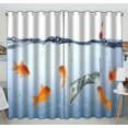 thumbnail image 1 of EREHome Rideau Occultant Poisson Rouge en danger comme concept d'Appât, Deux Panneaux 52x84 Pouces Deux Pièces, 1 of 1
